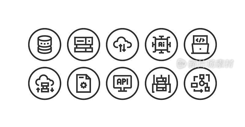 数据分析、聚合、云计算、人工智能、大aga图标设计