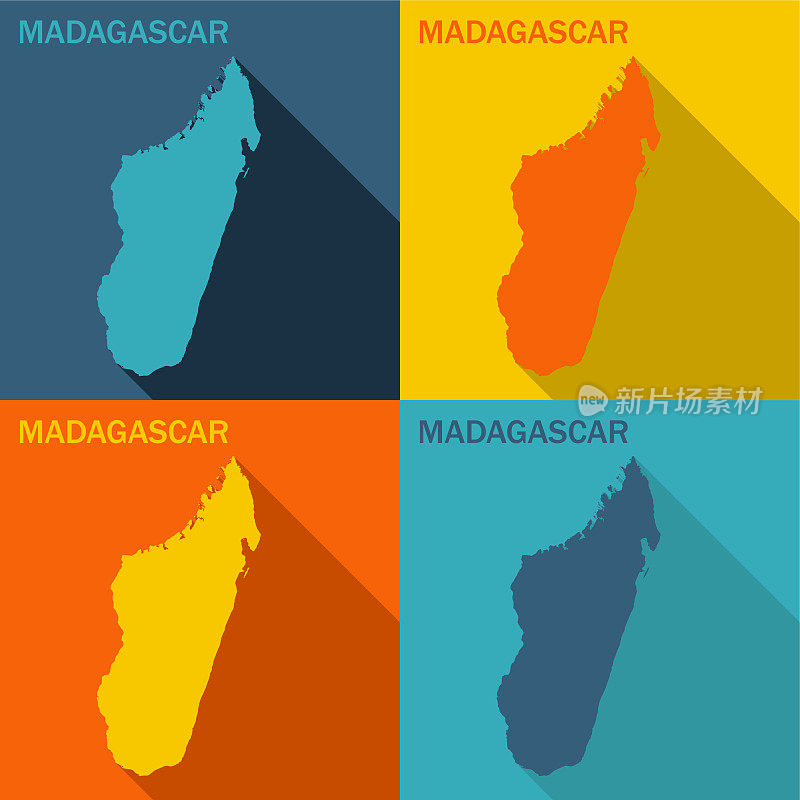 马达加斯加平面地图有四种颜色