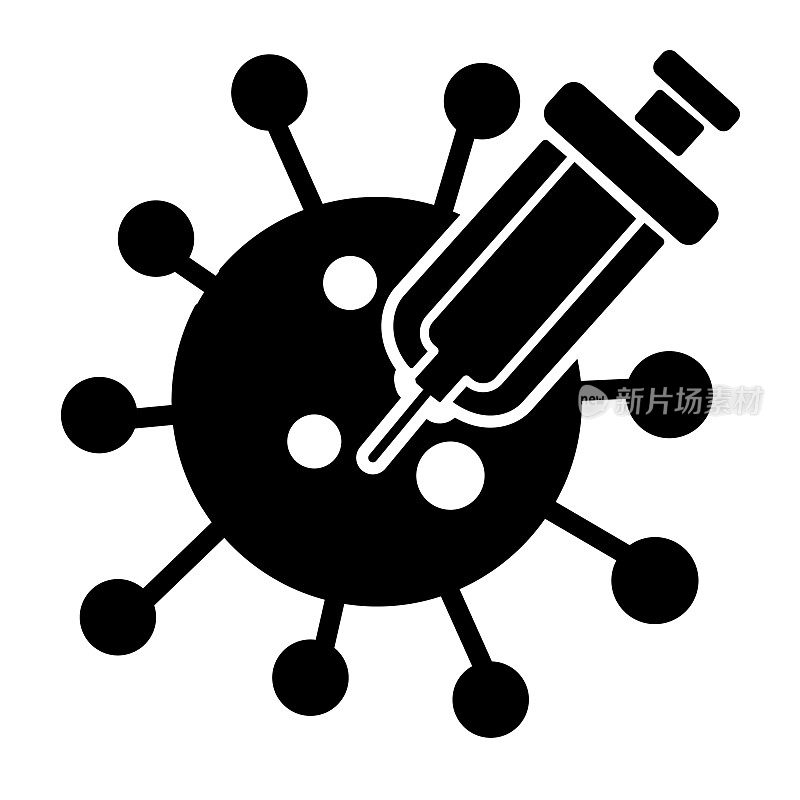 Covid-19流感病毒接种图标
