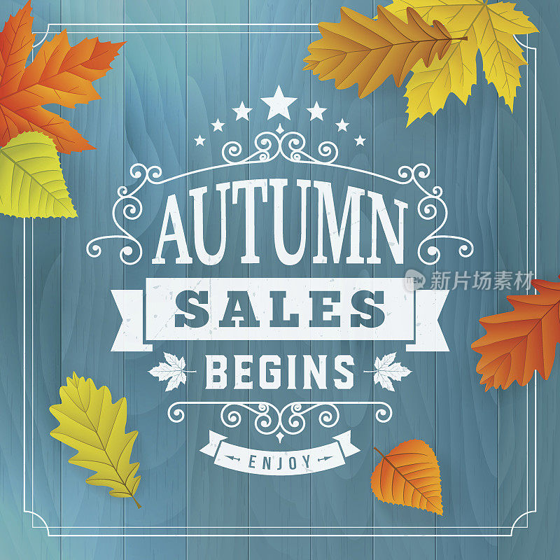 季节性的秋季业务销售背景