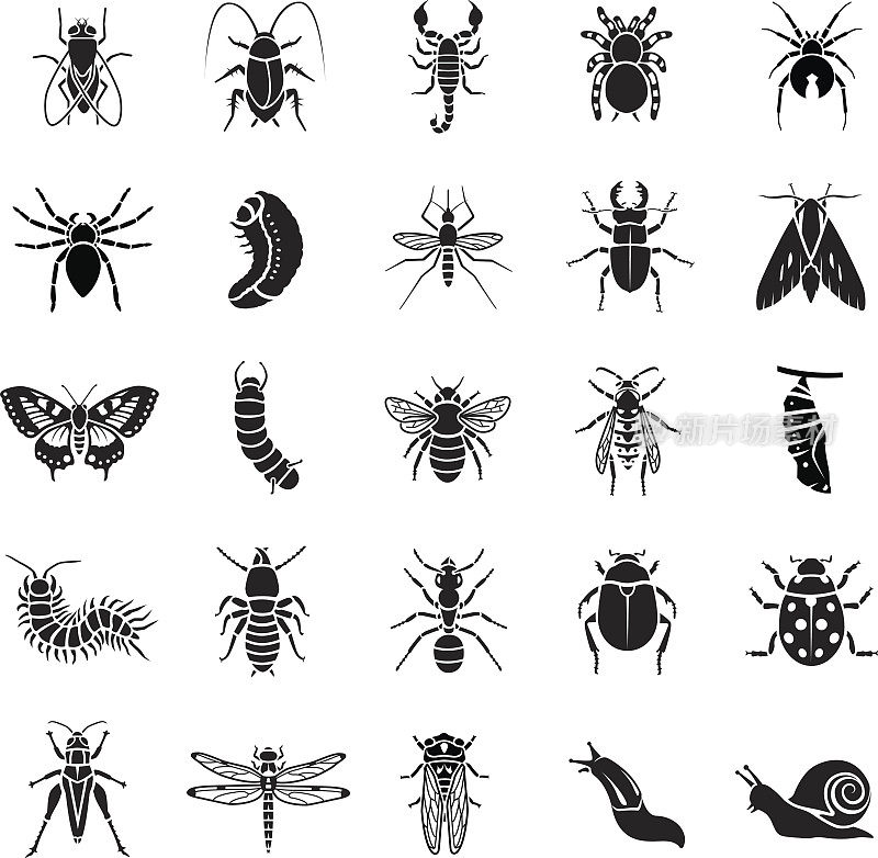昆虫矢量图标