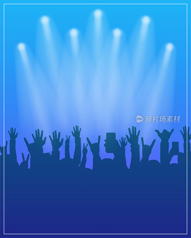 舞会海报模板。音乐会，dj派对或节日传单设计模板与人群的背景