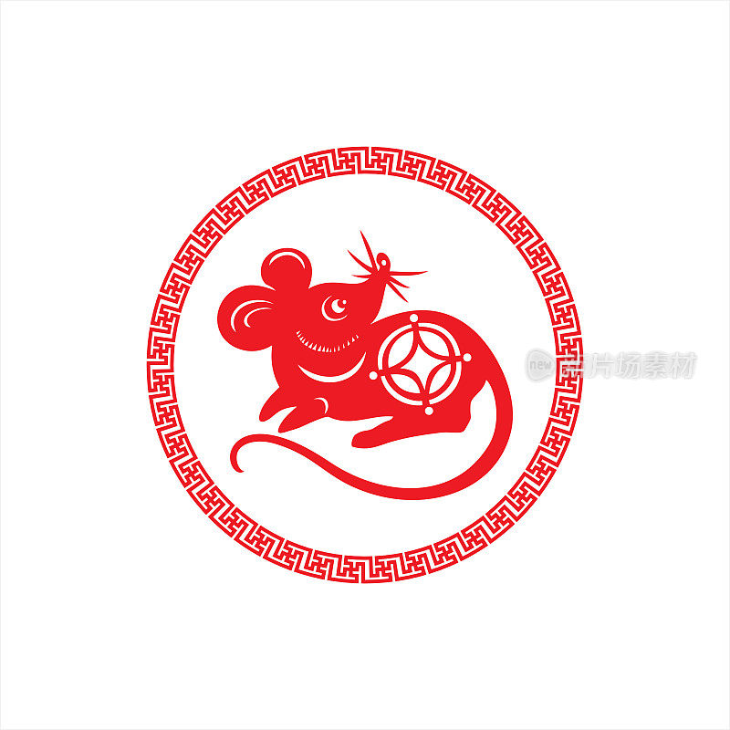 鼠剪纸，鼠年，2020，新年快乐，中国新年