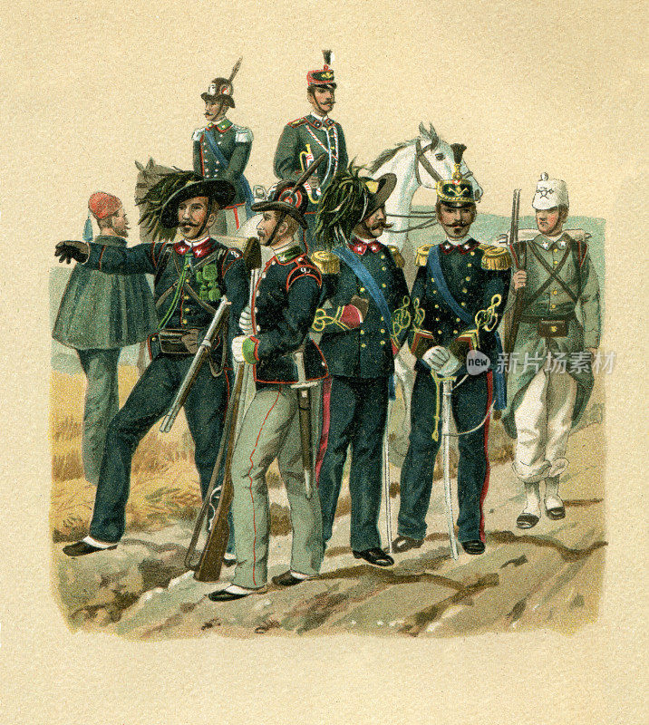 士兵意大利陆军步兵插图19世纪