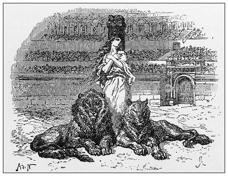 过去重要人物的古董插图