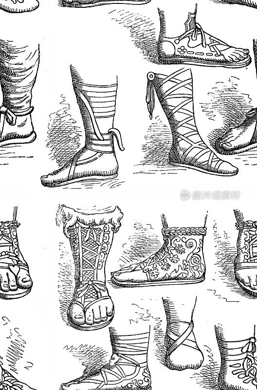 罗马凉鞋,无缝
