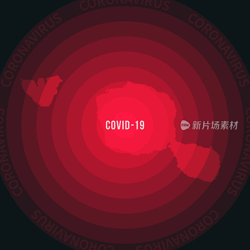 大溪地法属波利尼西亚COVID-19传播地图。冠状病毒爆发