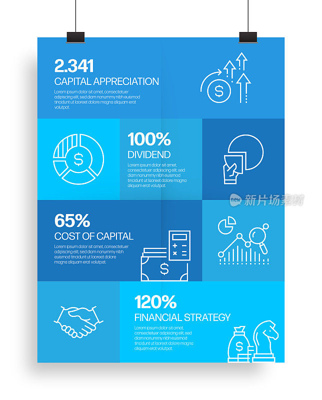经济和金融概念信息图模板，元素和图标。简单的矢量信息图设计