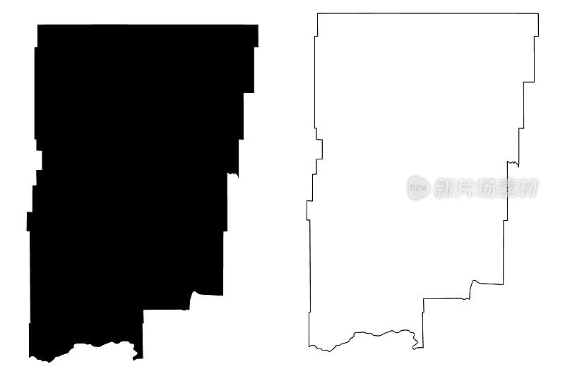 蒙大拿州布莱恩县(美国)地图矢量插图，草稿示意图布莱恩地图
