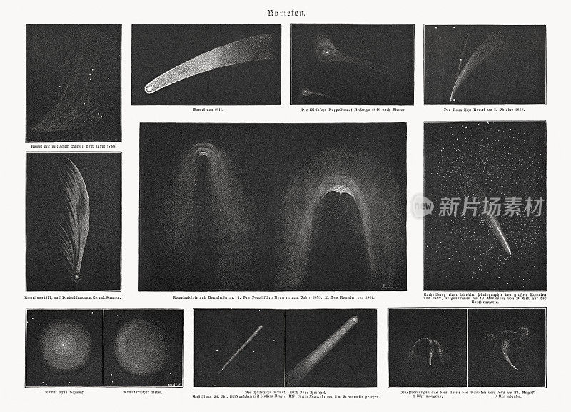 来自过去的彗星，木刻，出版于1893年