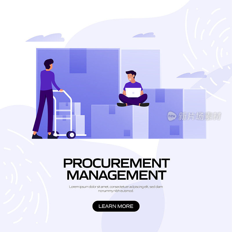 采购管理概念矢量插图网站横幅，广告和营销材料，在线广告，业务演示等。