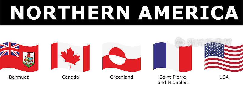 在北美设置有名字的波浪旗