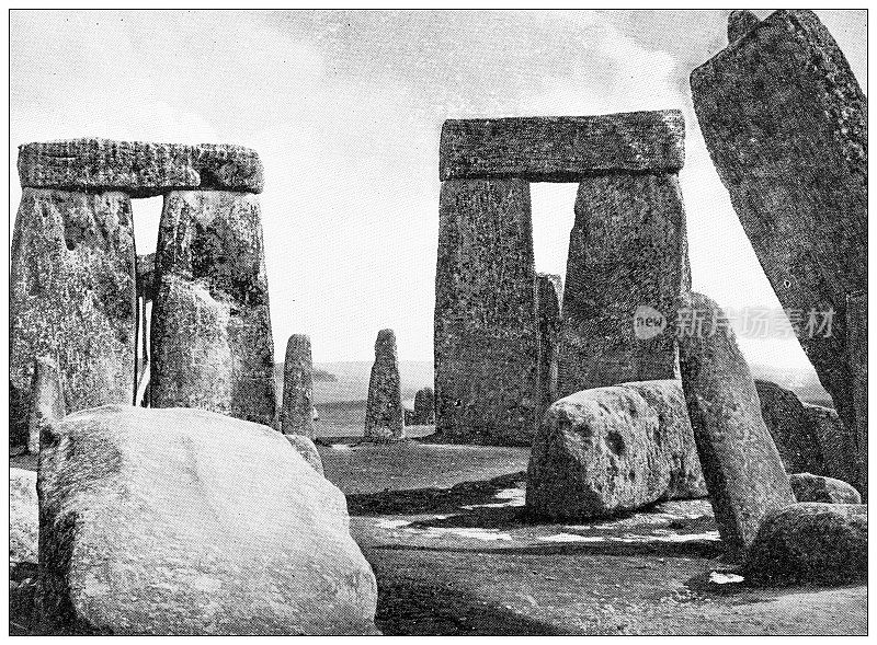 英国的古董旅行照片:巨石阵