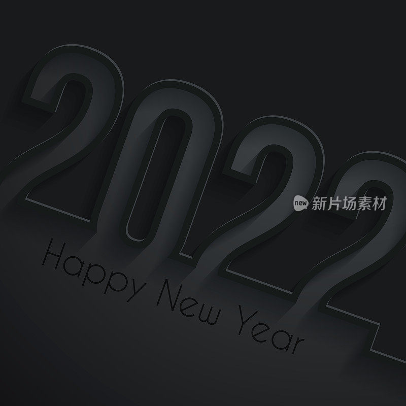 2022年新年快乐-黑色背景