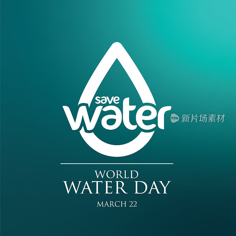 世界水日-矢量水滴概念股票说明