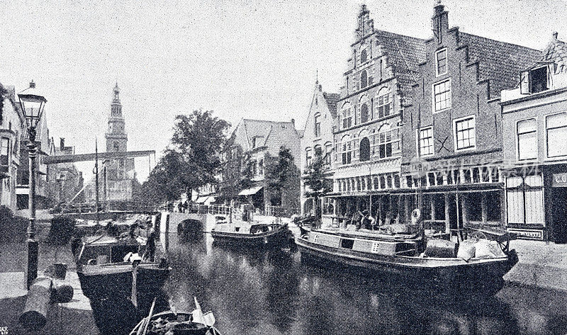 阿尔克马尔，荷兰，运河和房屋