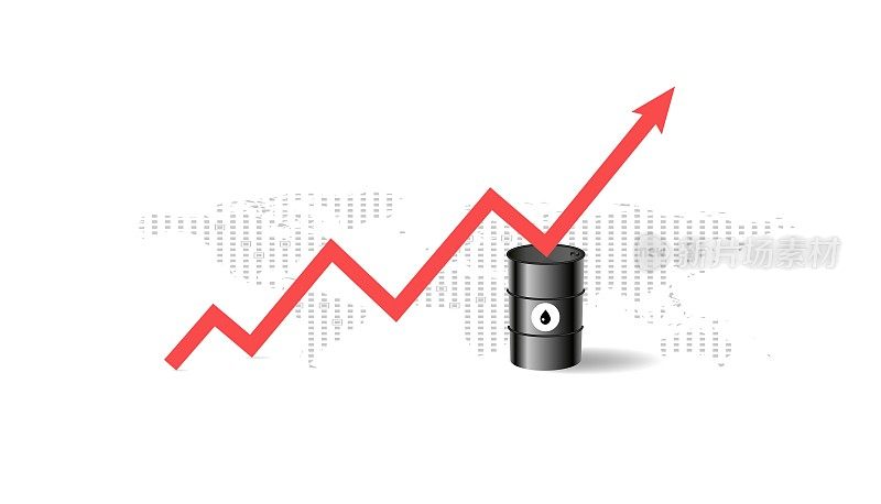 汽油燃料燃气燃料油股票价值市场需求价格上涨上涨上涨暴涨与图表图表向量插图。