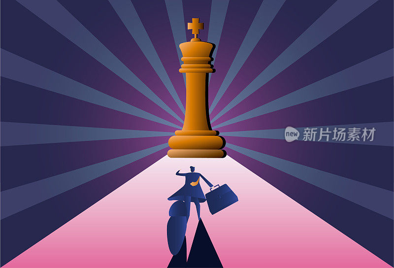 商人正奔向国际象棋，试图成为销售冠军。
