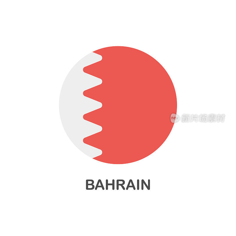 简单的旗帜巴林-矢量圆平面图标