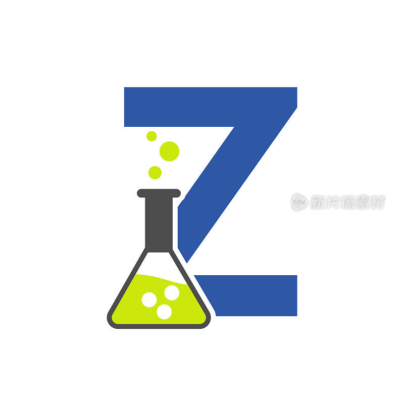 字母Z实验室标志概念科学，保健，医疗，实验室，化学和自然符号