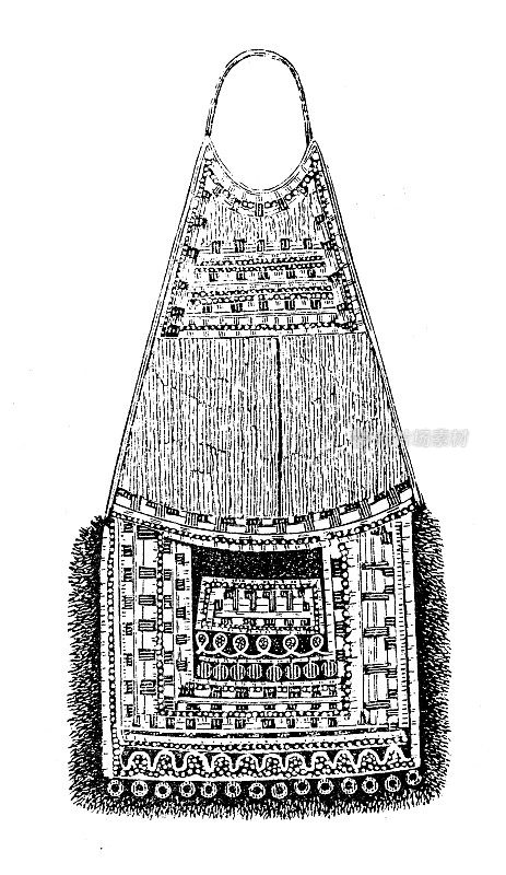 古董插图，民族志和土著文化:中亚，华丽的通古斯服装