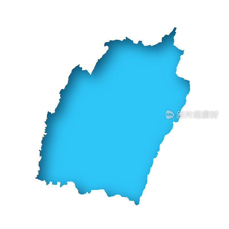 曼尼普尔地图-白纸，蓝色背景