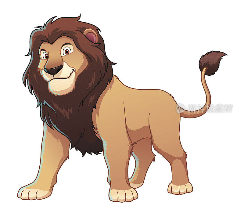 狮子卡通动物插画
