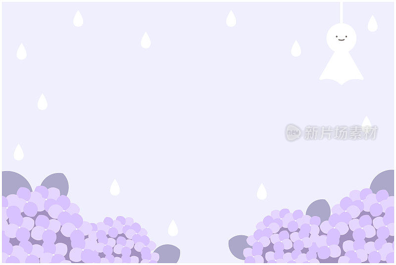 雨季绣球花的背景插图