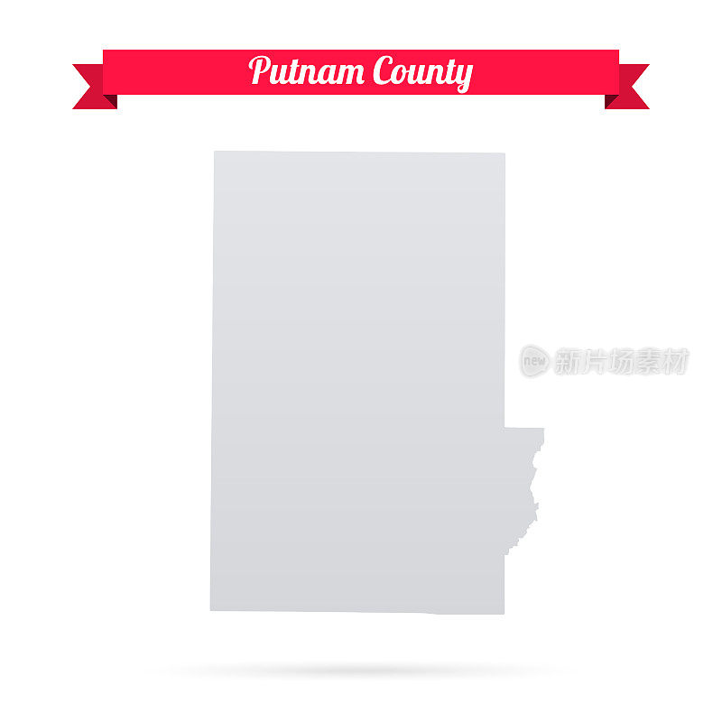 印第安纳州普特南县。白底红旗地图