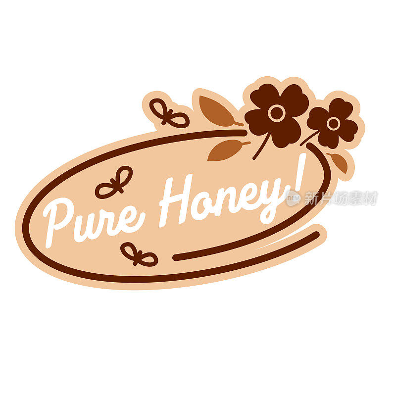 蜜蜂徽章风格贴纸