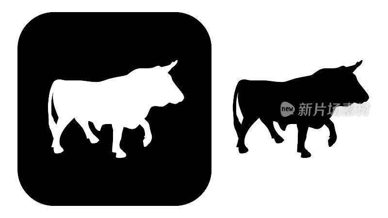 黑色和白色的公牛图标