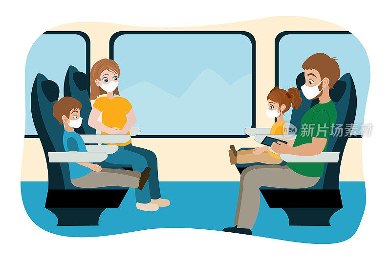 乘坐火车旅行——家庭(父母带着孩子