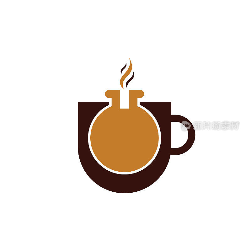 咖啡实验室标志设计模板。