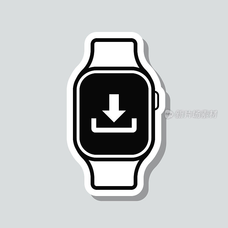 smartwatch下载。图标贴纸在灰色背景