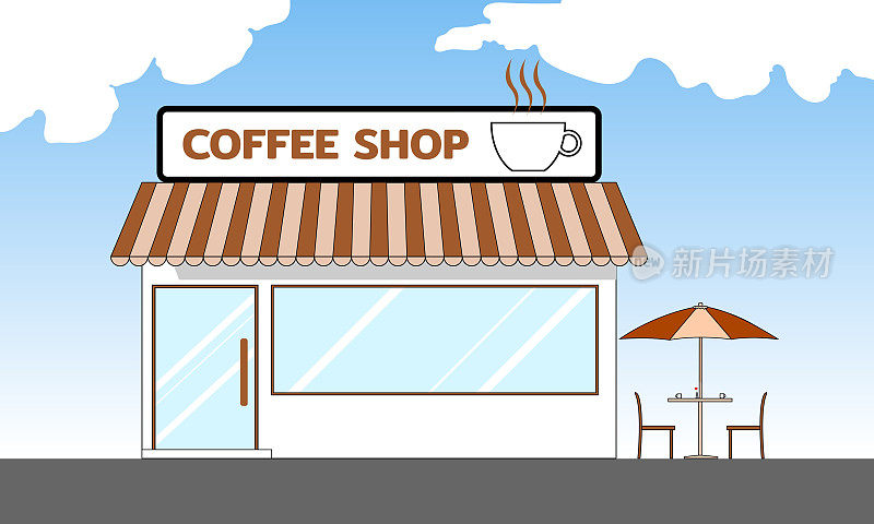 咖啡店和咖啡馆矢量图形插图2d