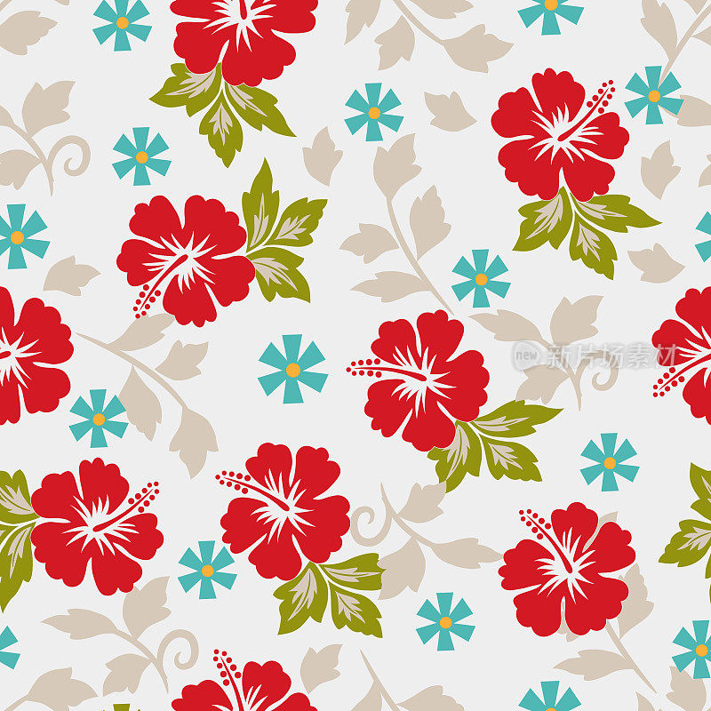 芙蓉无缝图案。