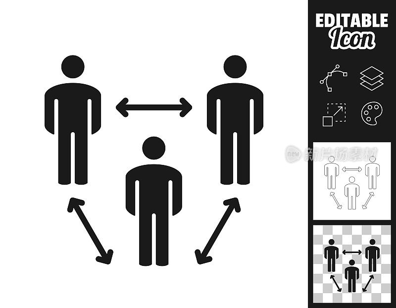 保持社交距离――保持距离。图标设计。易于编辑