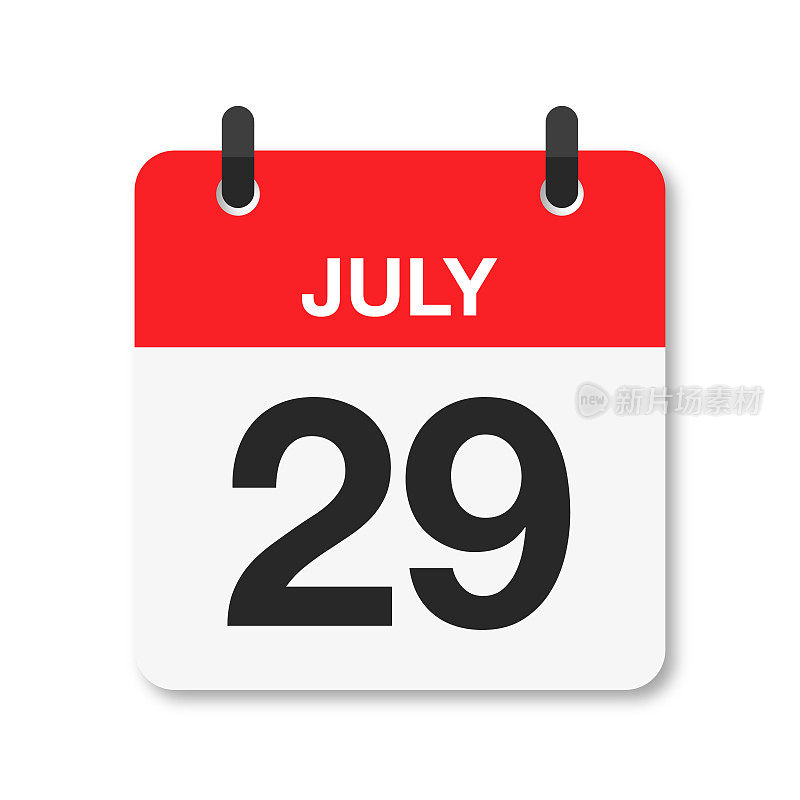 7月29日-每日日历图标-白色背景