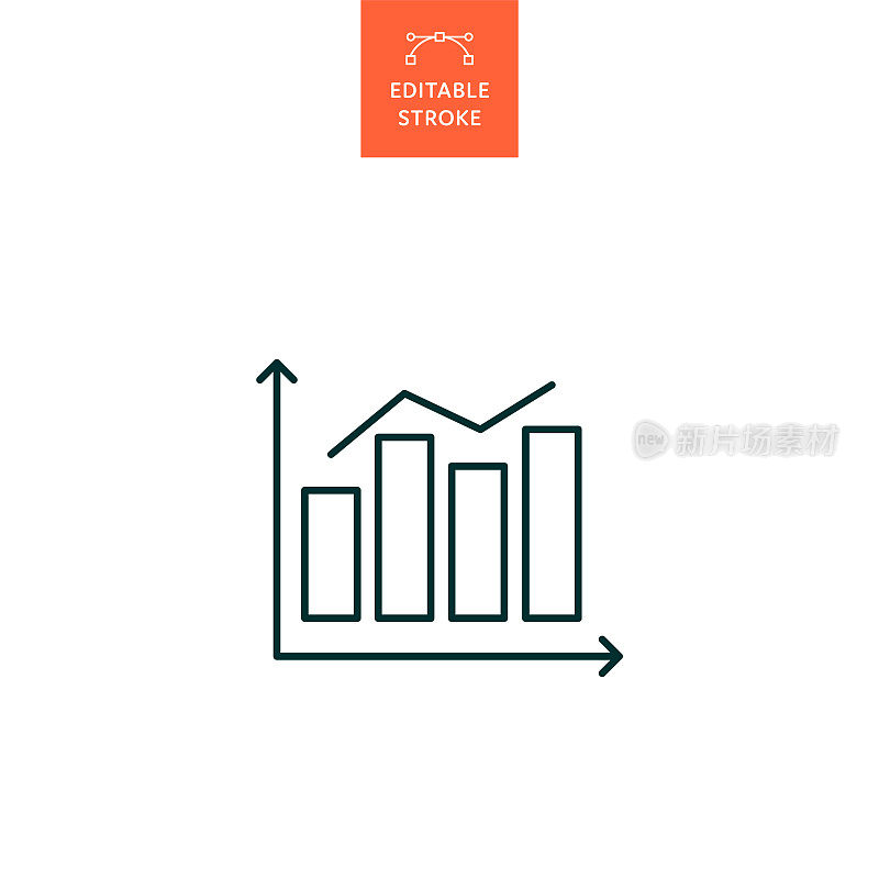 具有可编辑笔画的金融图表线图标。Icon适用于网页设计、移动应用、UI、UX和GUI设计。