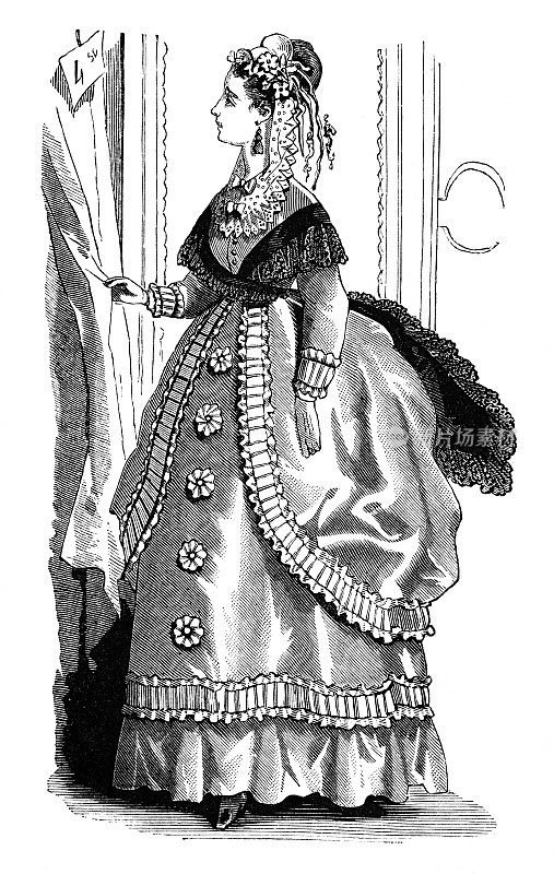 穿着1868年特别服装的女人