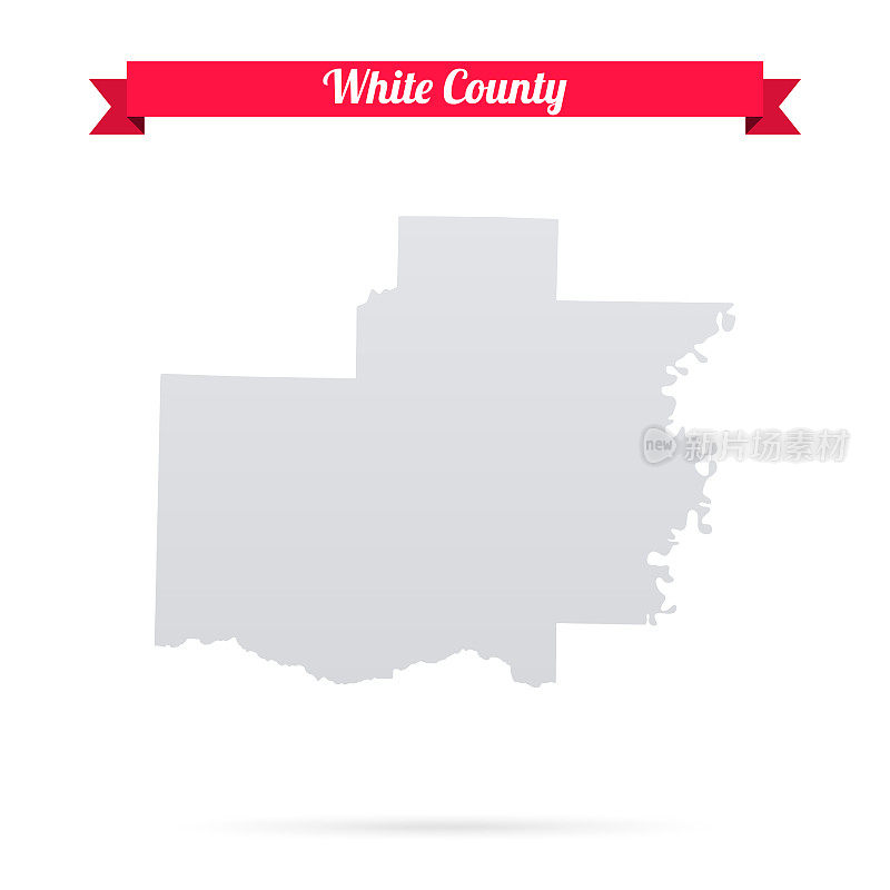 阿肯色州怀特县。白底红旗地图