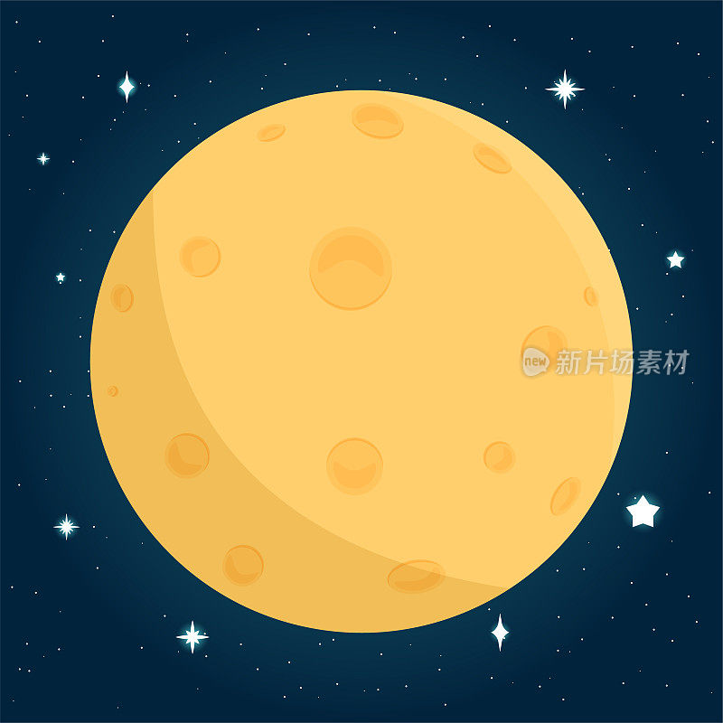 月落，月色橙黄。
