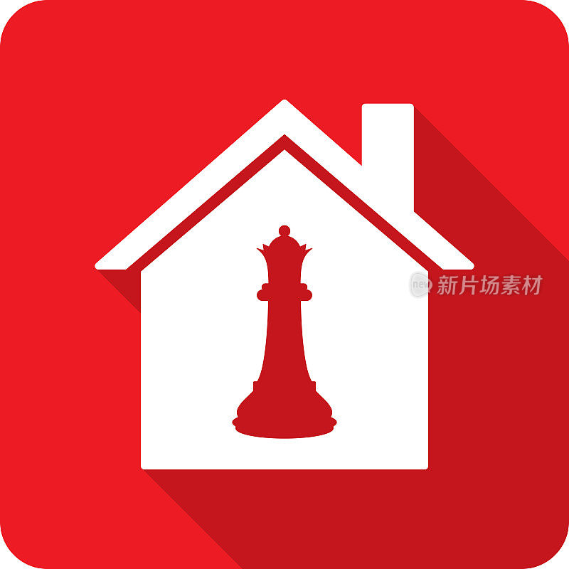 房子象棋女王图标剪影