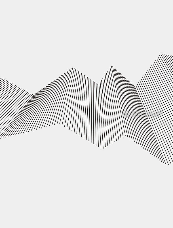 抽象黑白排列对称华丽的线条图案背景