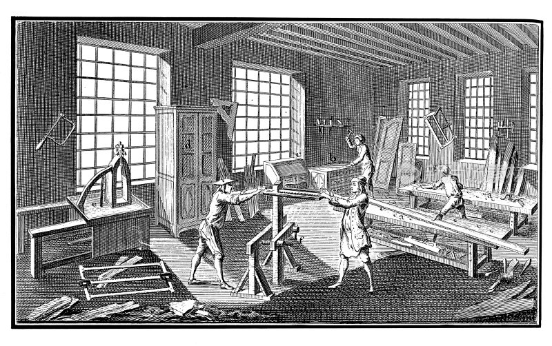 木工:木工工作室(18世纪雕刻)