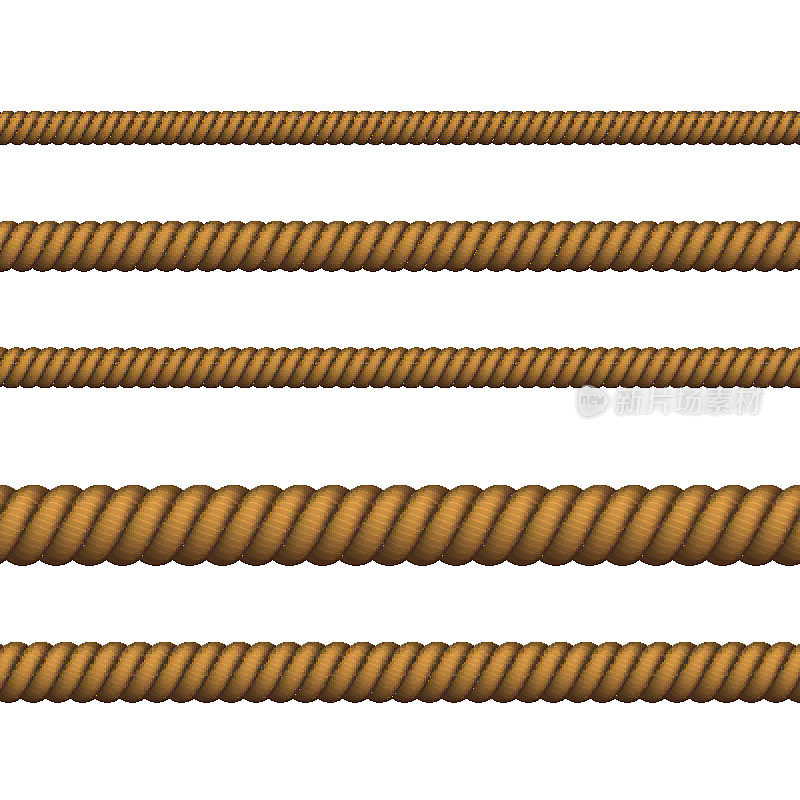矢量爬升或航海绳索细而粗孤立上