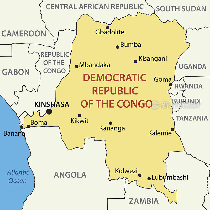 刚果民主共和国-矢量地图