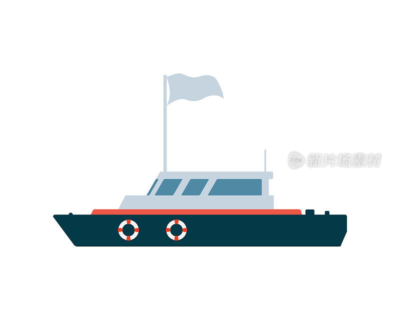 海船或游艇孤立在白色背景矢量