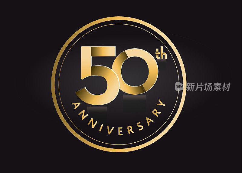 黄金50周年庆典标签设计