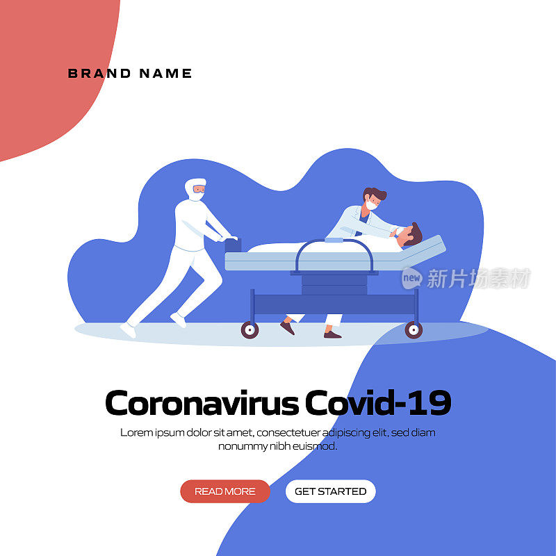 冠状病毒，Covid19，网站横幅概念矢量插图，广告和营销材料，在线广告，业务演示等。